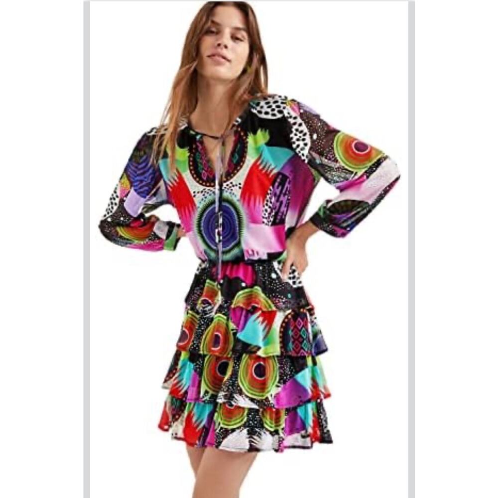 Desigual Niza A-Line Layered Dress Size M